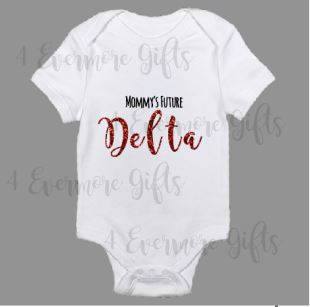 Mommy's Future Delta Baby Body Suit Delta Sigma Theta Baby Body Suit