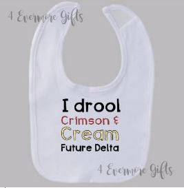 I Drool Crimson and Cream Delta Bib