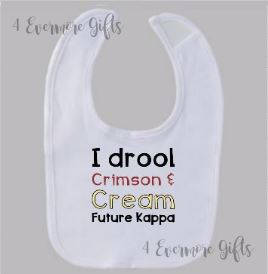 I Drool Crimson and Cream Kappa Bib