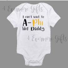 Load image into Gallery viewer, I Can&#39;t Wait Alpha Phi Alpha Baby Body Suit
