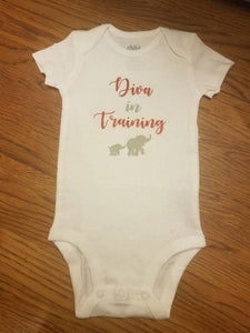 Diva In Training Glitter Baby Body Suit