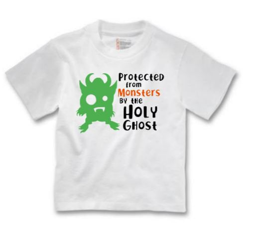 Protected by the Holy Ghost Christian Kid Halloween Shirt
